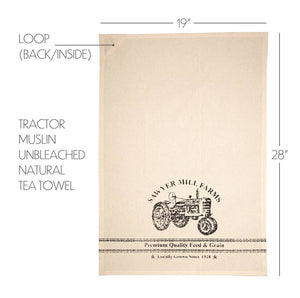 Sawyer Mills Tractor Muslin Unbleached Tea Towel