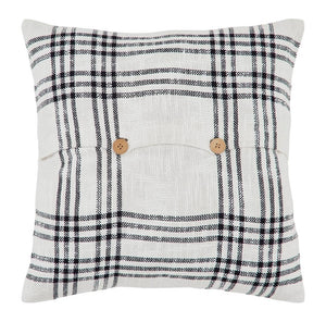 Black Plaid Fabric Pillow