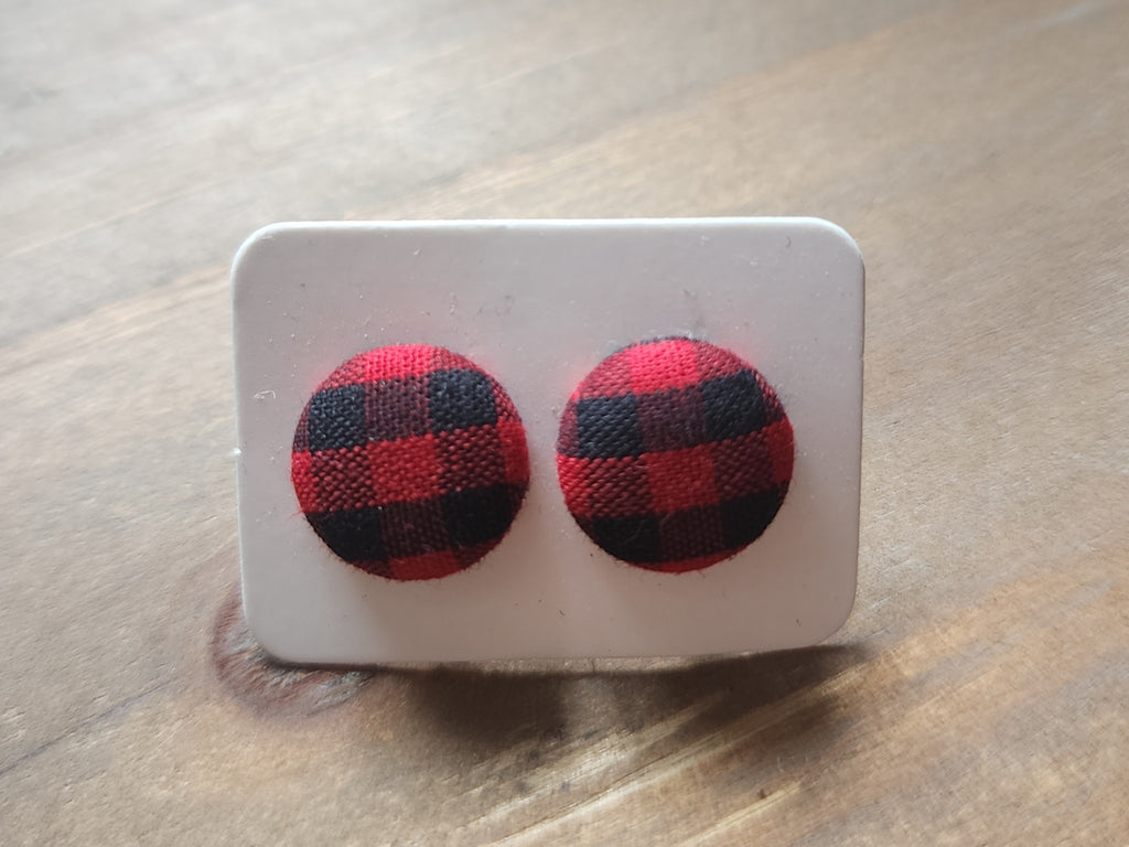 Red and Black Plaid Studs