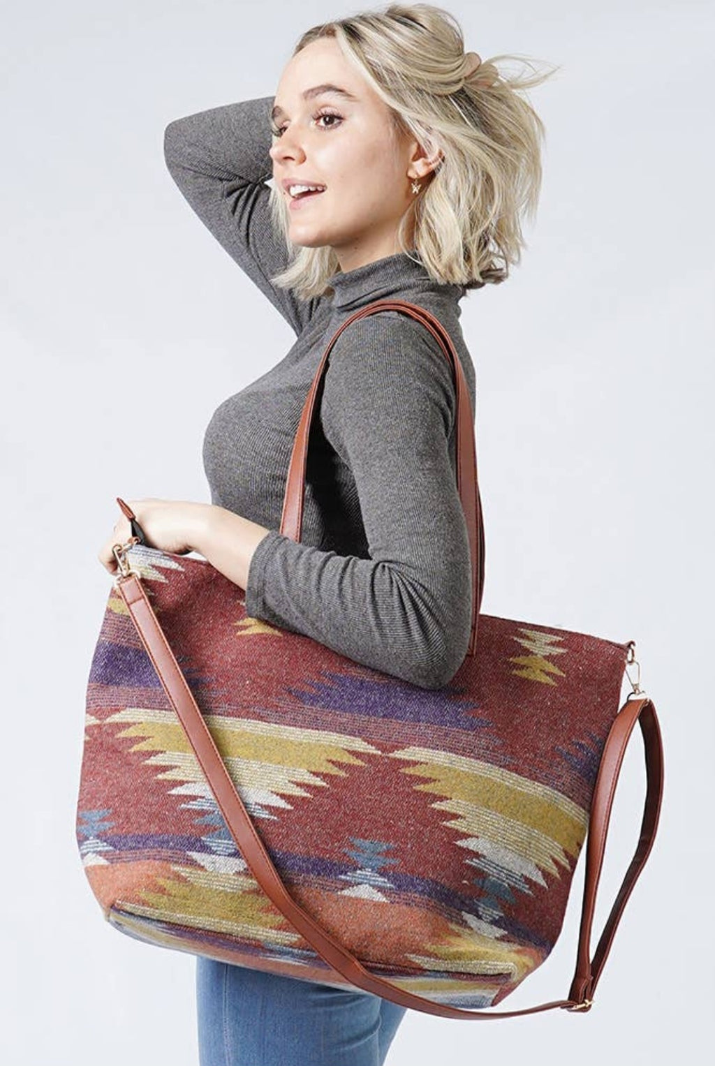 Western Weekend Tote with Pouch