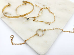 Gold Arrow Bracelet Set